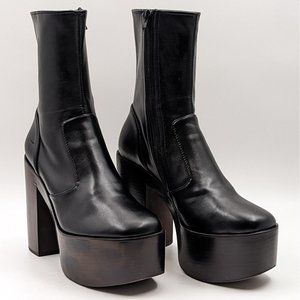 Jeffrey Campbell Women Mexique Vintage Retro 90's Black Platform boots size 9M